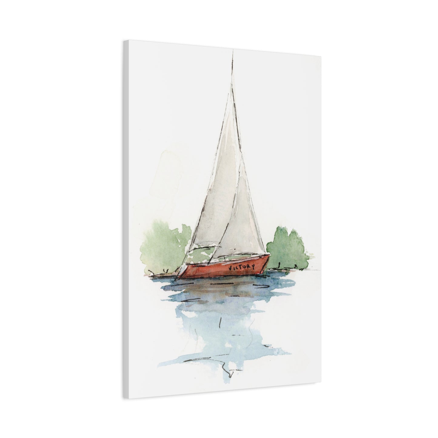 Sail boat Victory - Stretched Canvas by Lora Cavallin