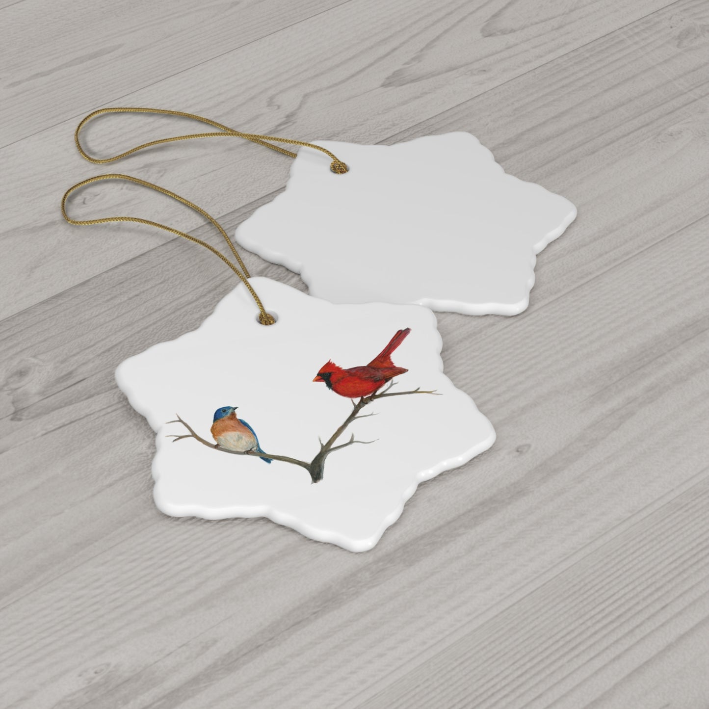 Copy of Ceramic Ornament, Red Robin with Santa Hat