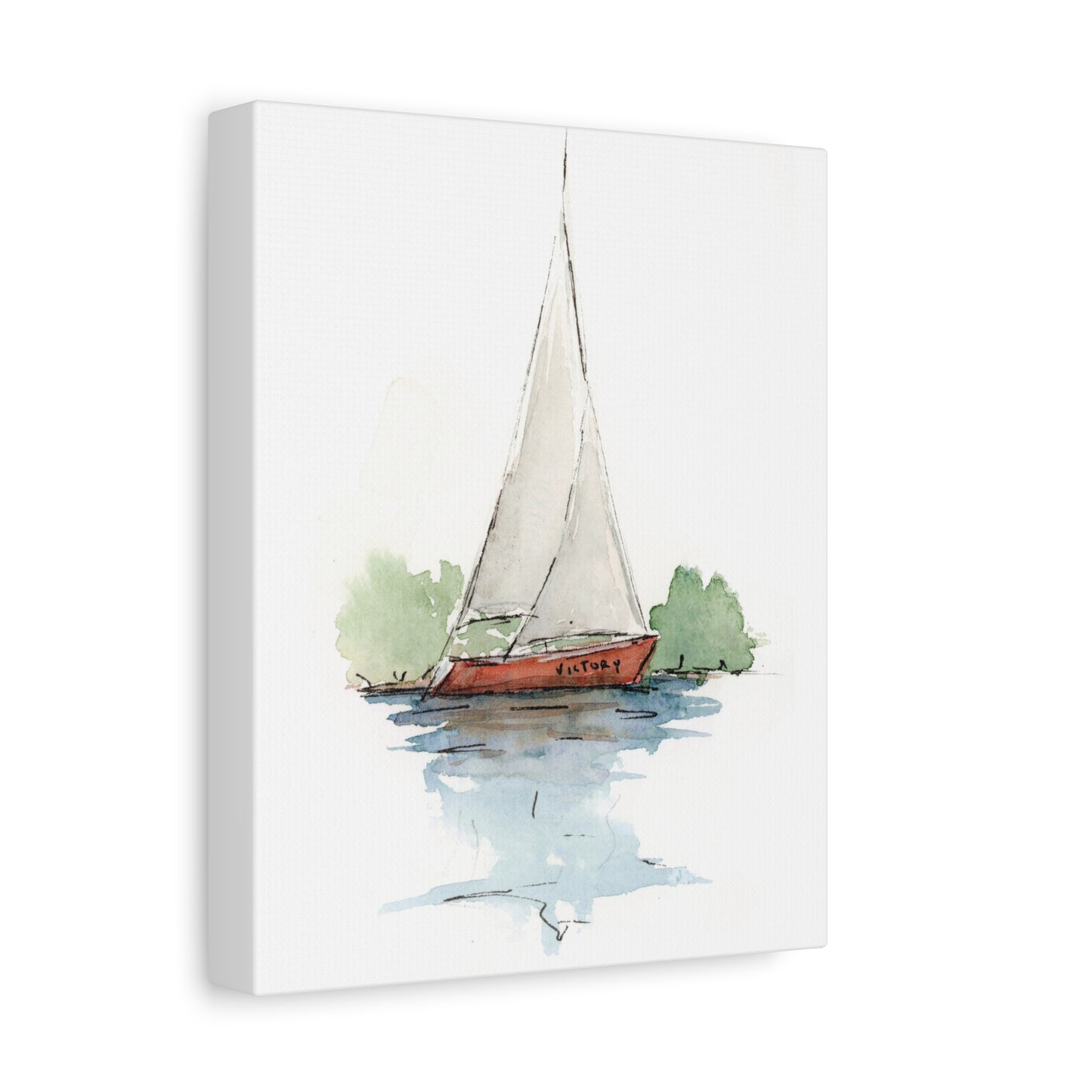 Sail boat Victory - Stretched Canvas by Lora Cavallin