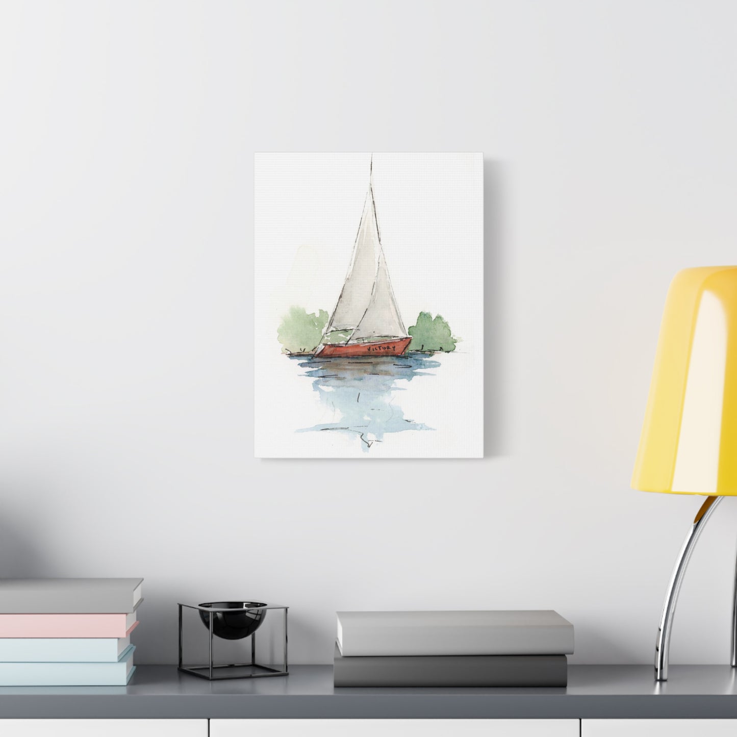 Sail boat Victory - Stretched Canvas by Lora Cavallin