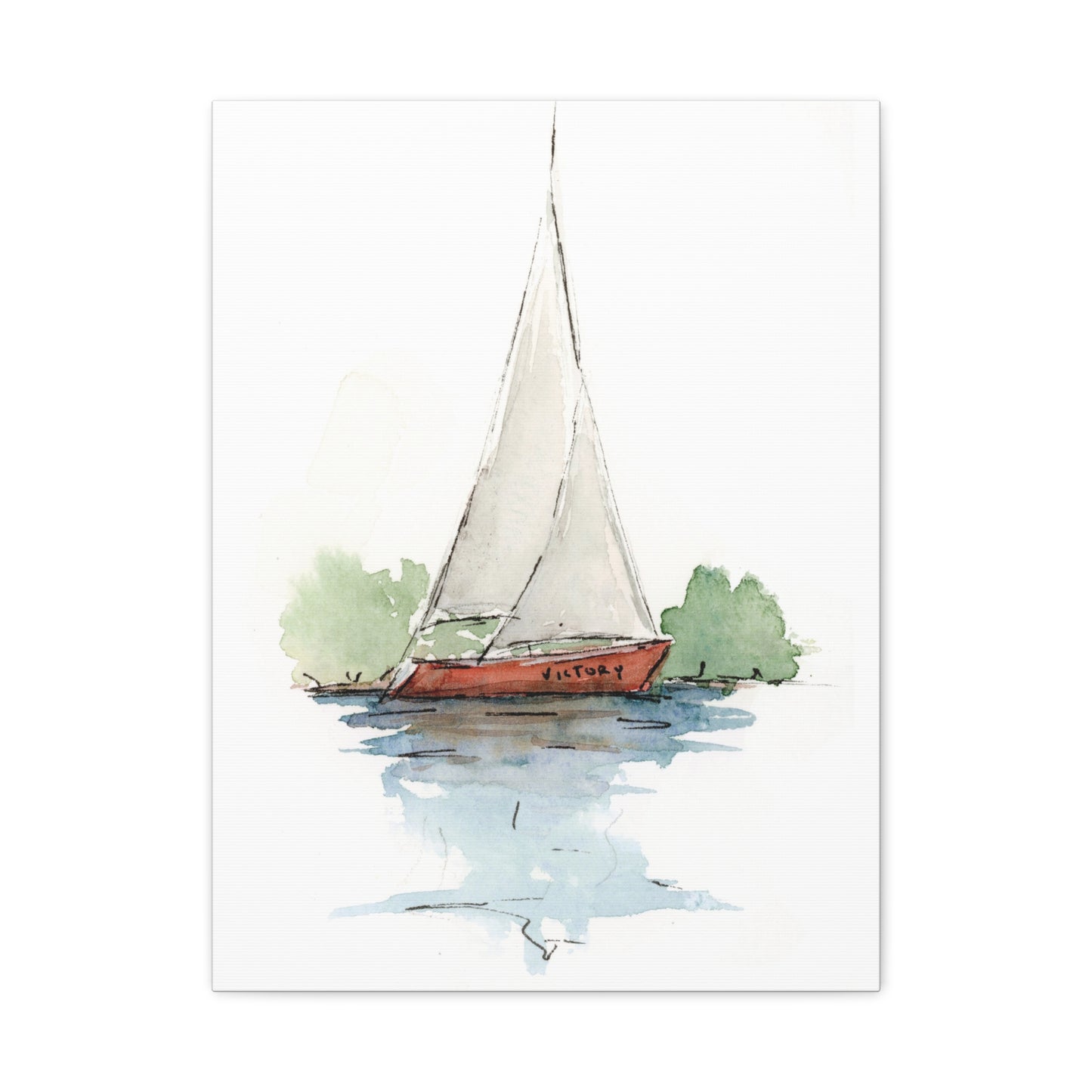 Sail boat Victory - Stretched Canvas by Lora Cavallin