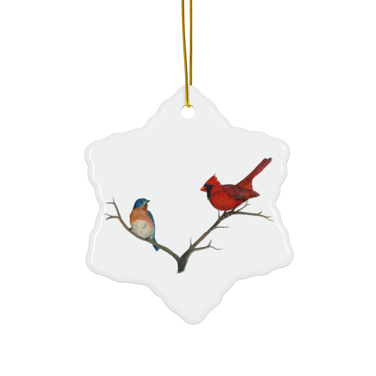 Copy of Ceramic Ornament, Red Robin with Santa Hat