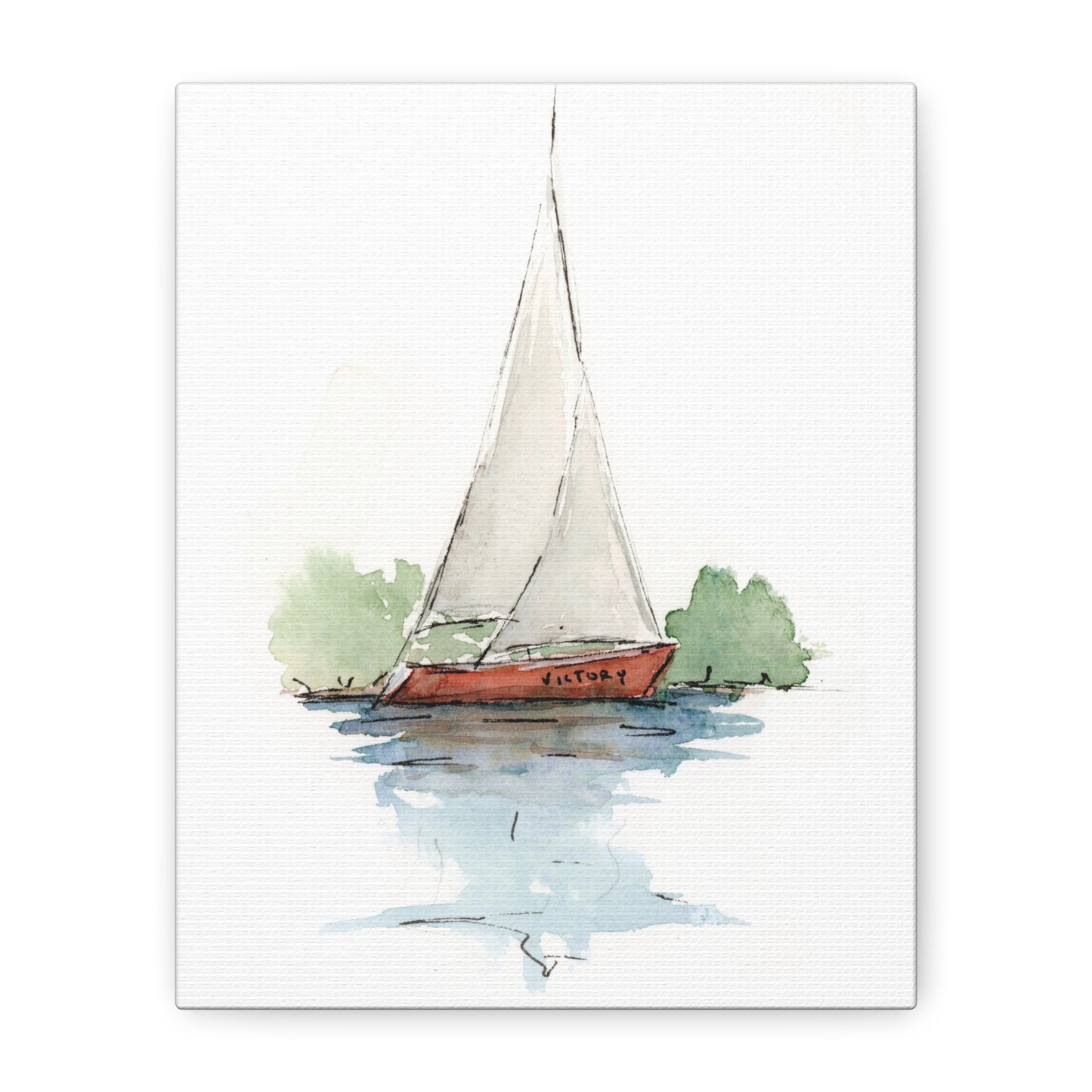Sail boat Victory - Stretched Canvas by Lora Cavallin
