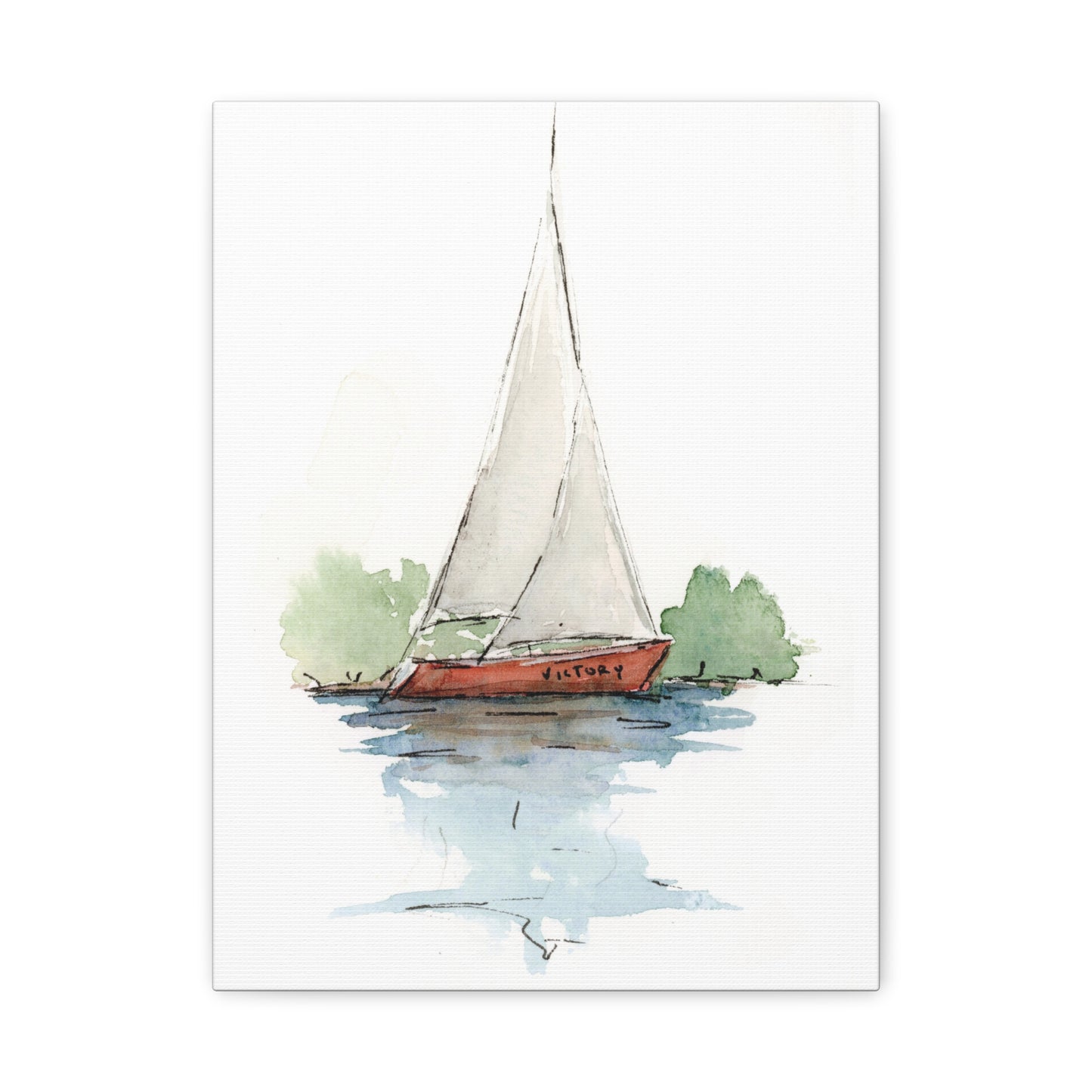 Sail boat Victory - Stretched Canvas by Lora Cavallin