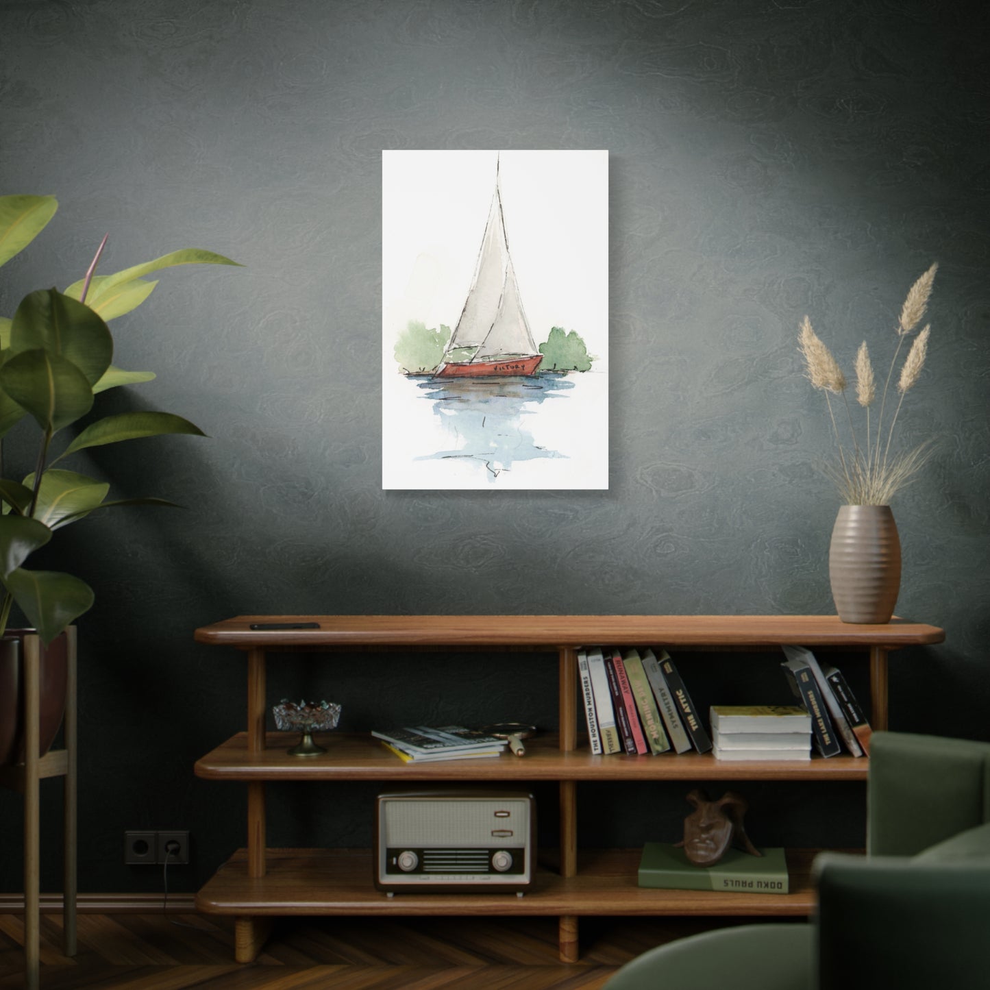 Sail boat Victory - Stretched Canvas by Lora Cavallin
