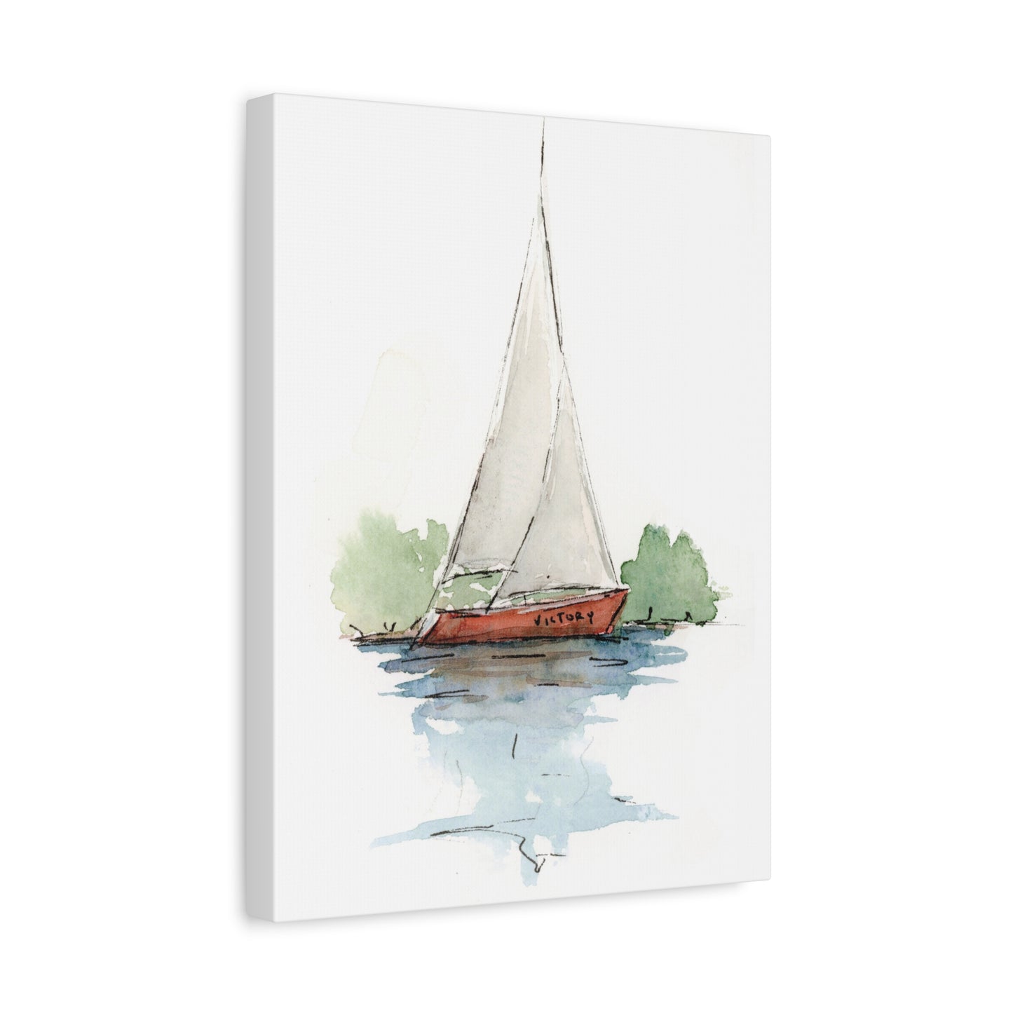 Sail boat Victory - Stretched Canvas by Lora Cavallin