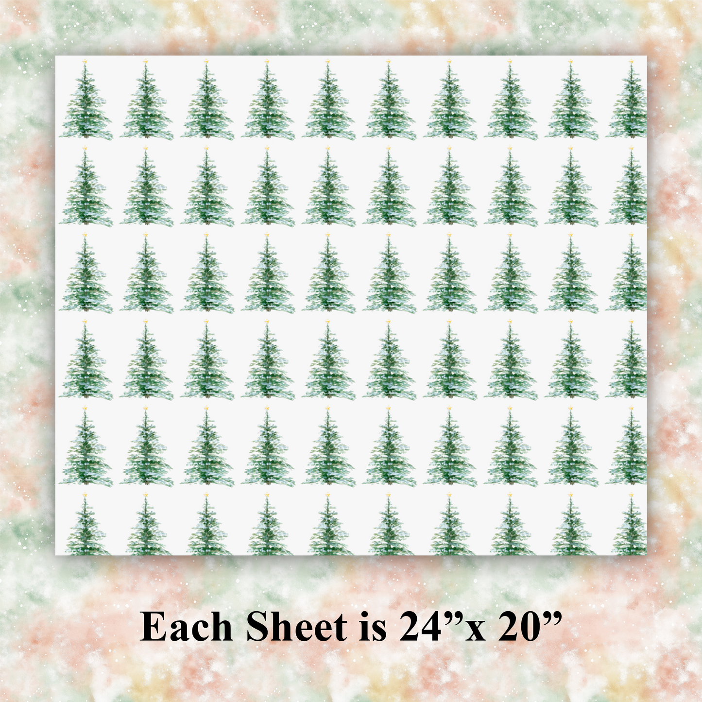Christmas Tree Wrapping Paper - Watercolor Holiday Design - Festive Gift Wrap by Lora Cavallin