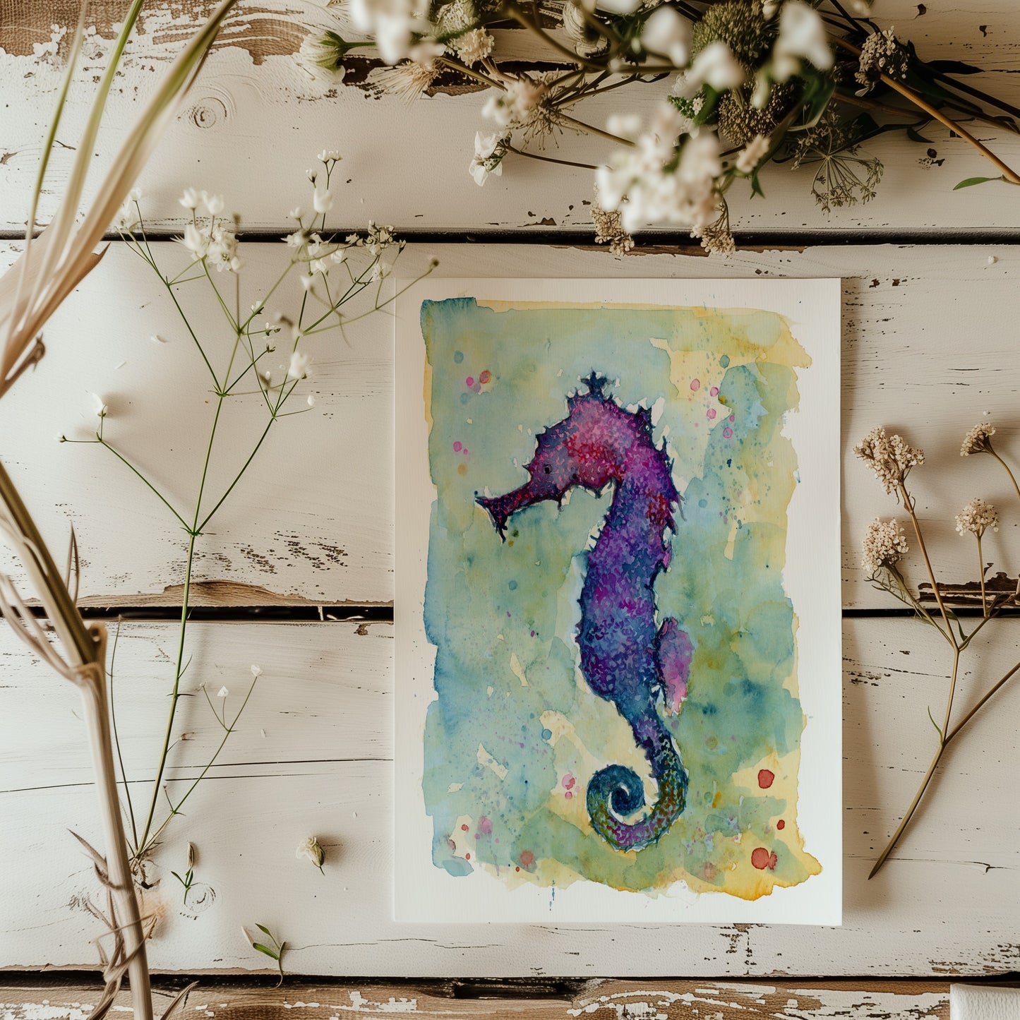 Sea Breeze Seahorse - Lora Cavallin Art