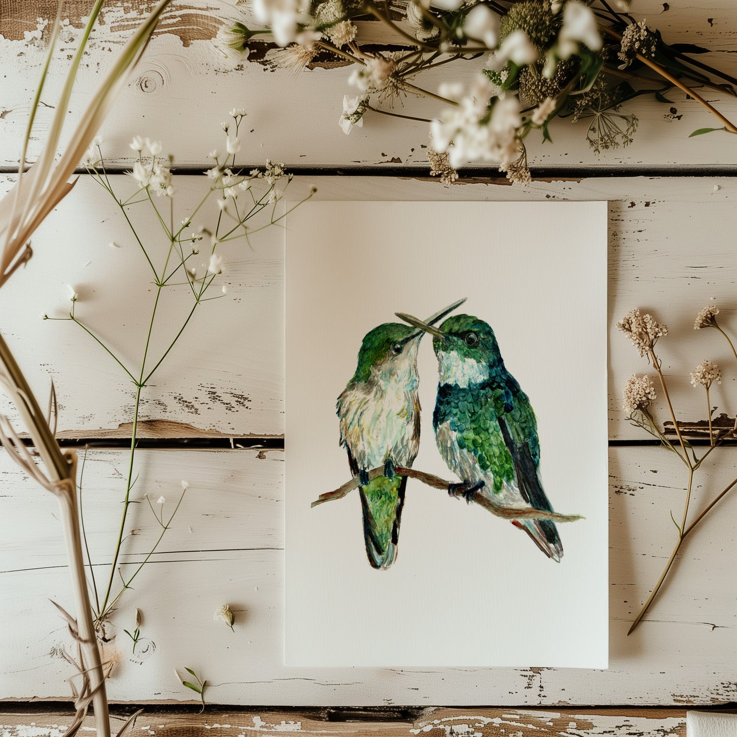 Hummingbird pair - Lora Cavallin Art