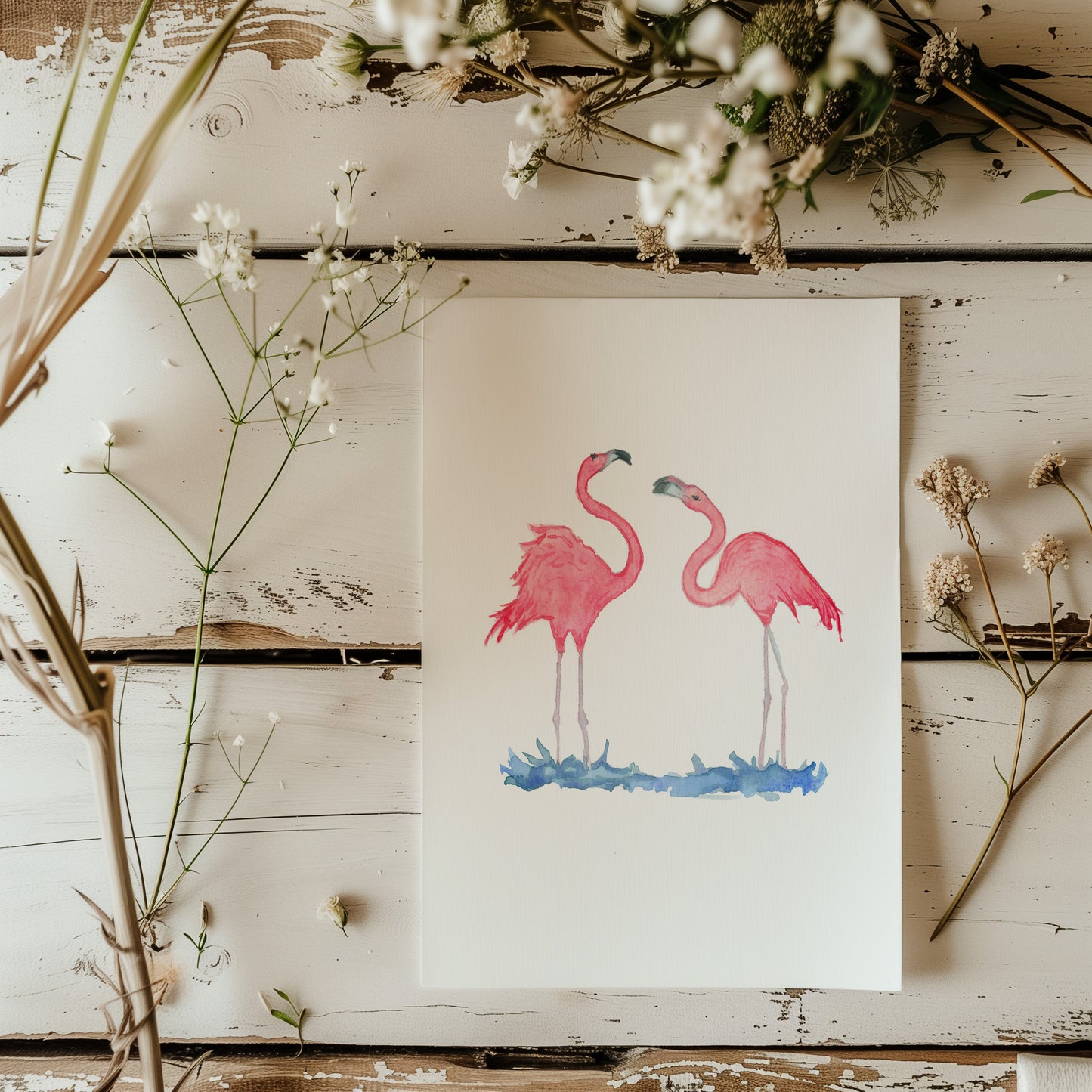 Sunset Soiree Flamingo Print - Lora Cavallin Art