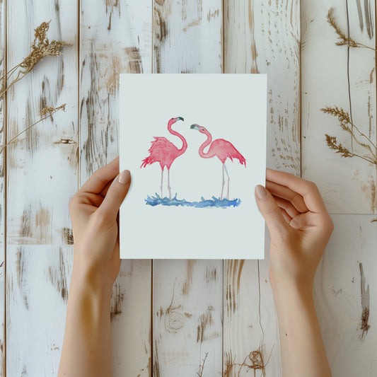 Sunset Soiree Flamingo Print - Lora Cavallin Art
