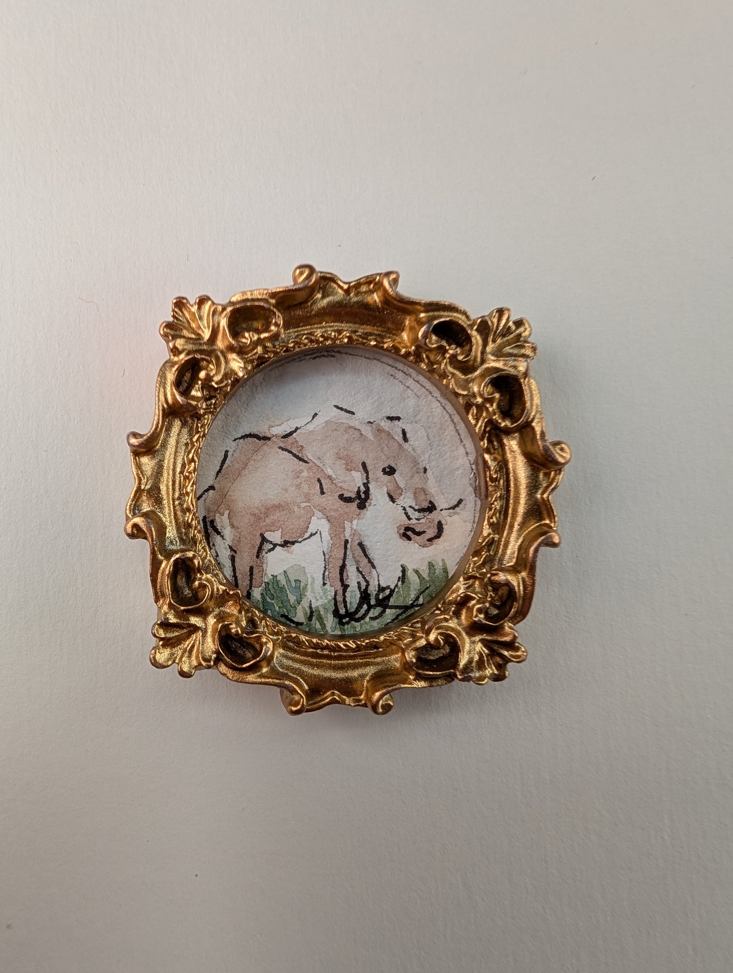 Mini Elephant Painting - Original Watercolor Art by Lora Cavallin