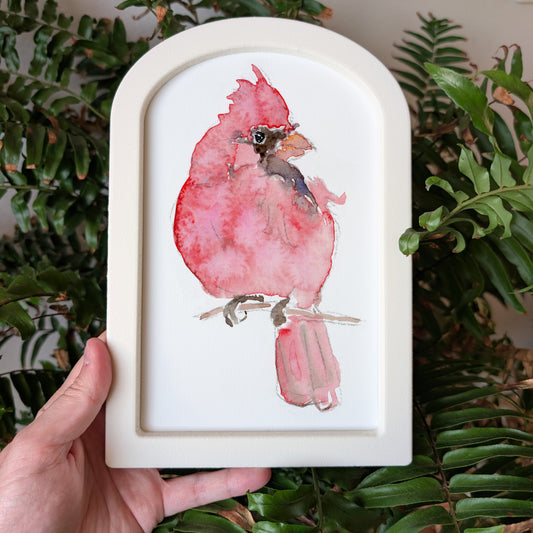Loose Cardinal - Large Arched Frame