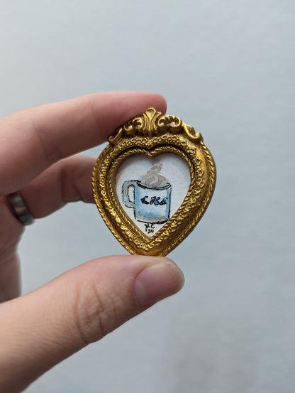 Miniature Coffee Painting - Original Watercolor Art