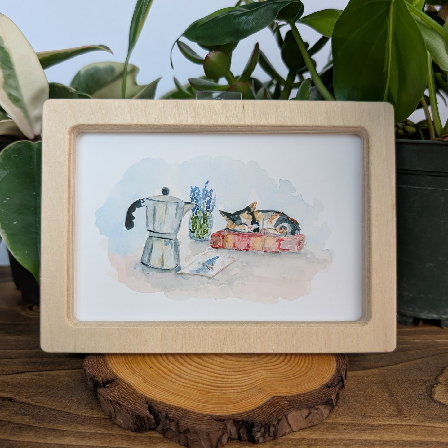 Cat and Moka Pot – Solidframe Art by Lora Cavallin
