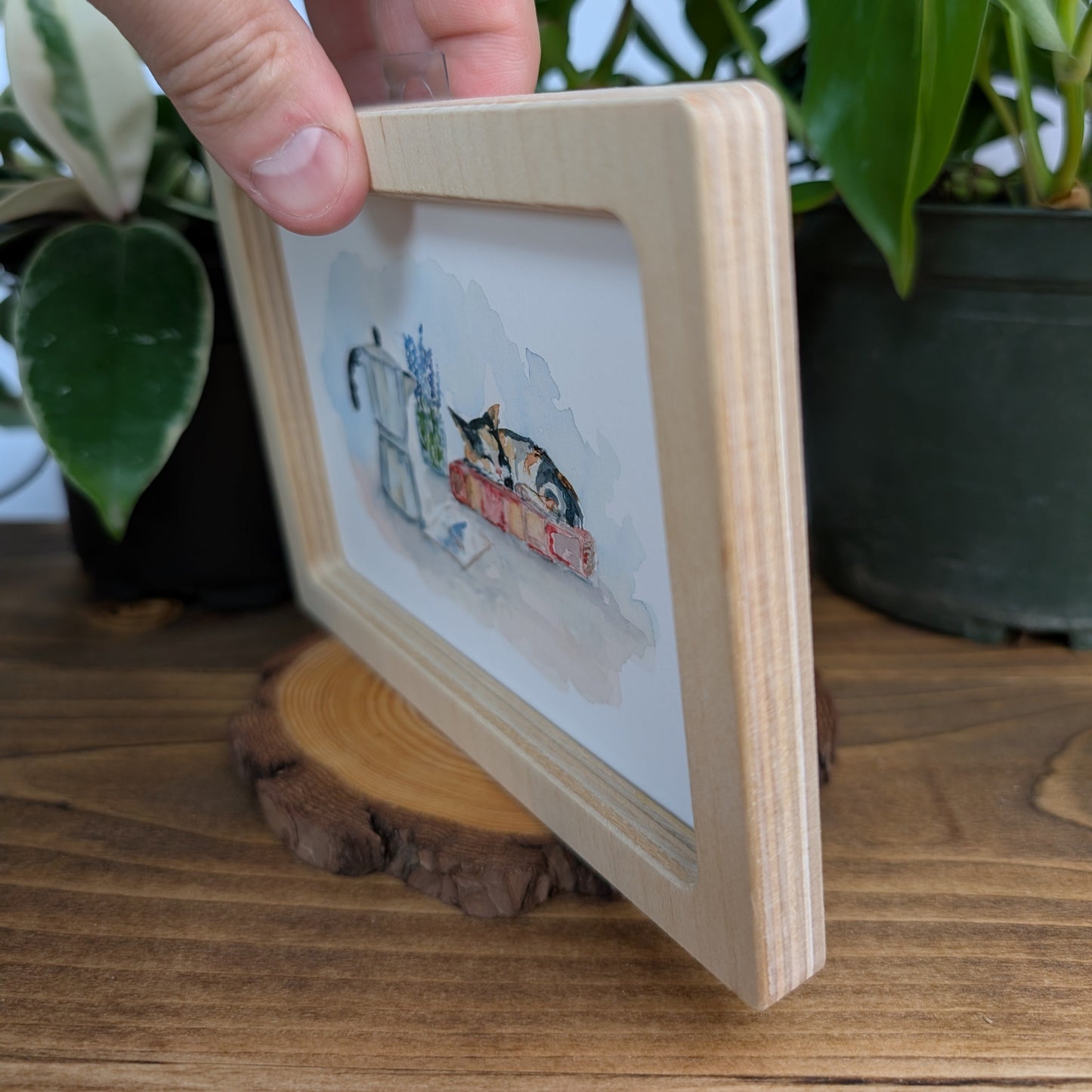 Cat and Moka Pot – Solidframe Art by Lora Cavallin