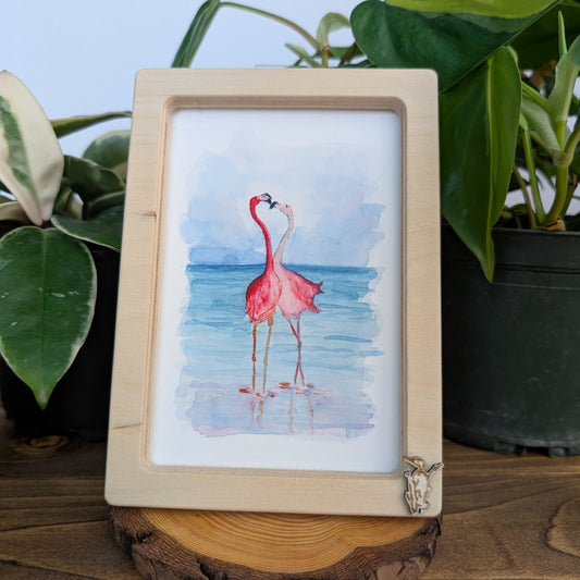 Flamingos in Love – Solidframe Art by Lora Cavallin