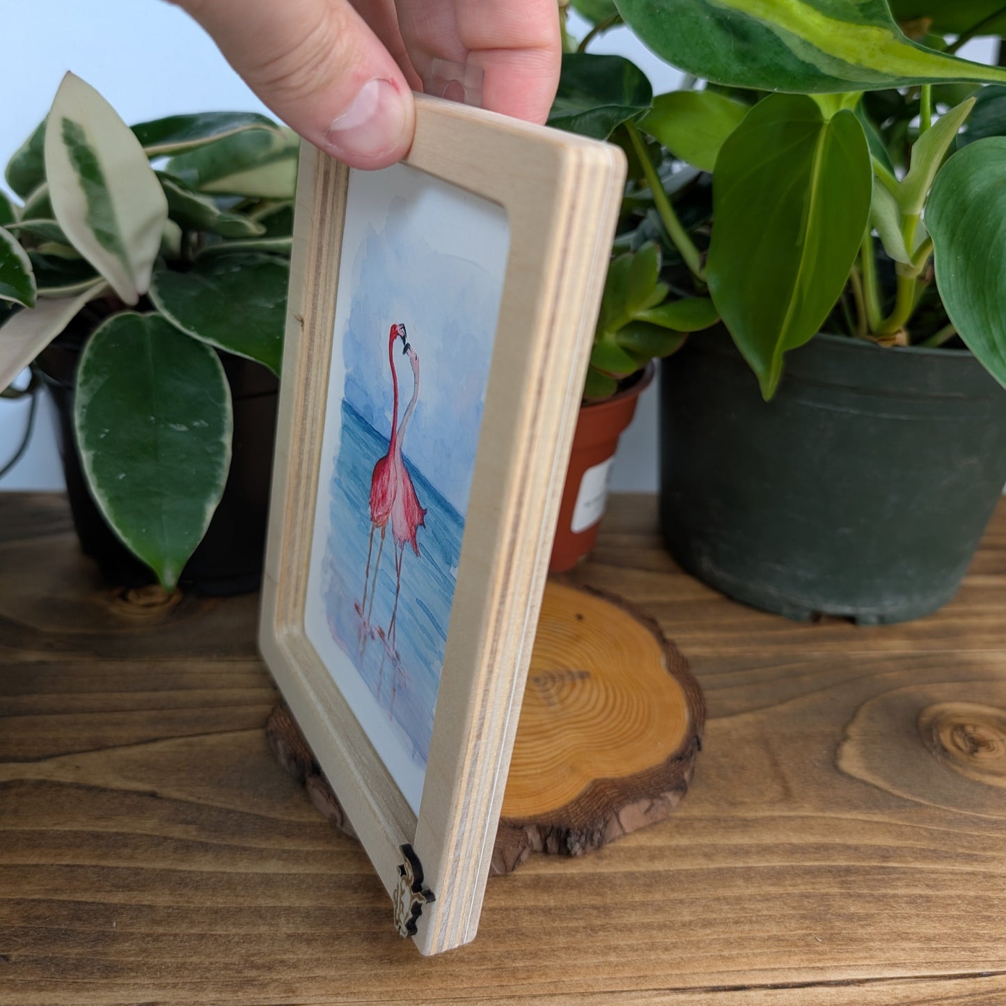 Flamingos in Love – Solidframe Art by Lora Cavallin