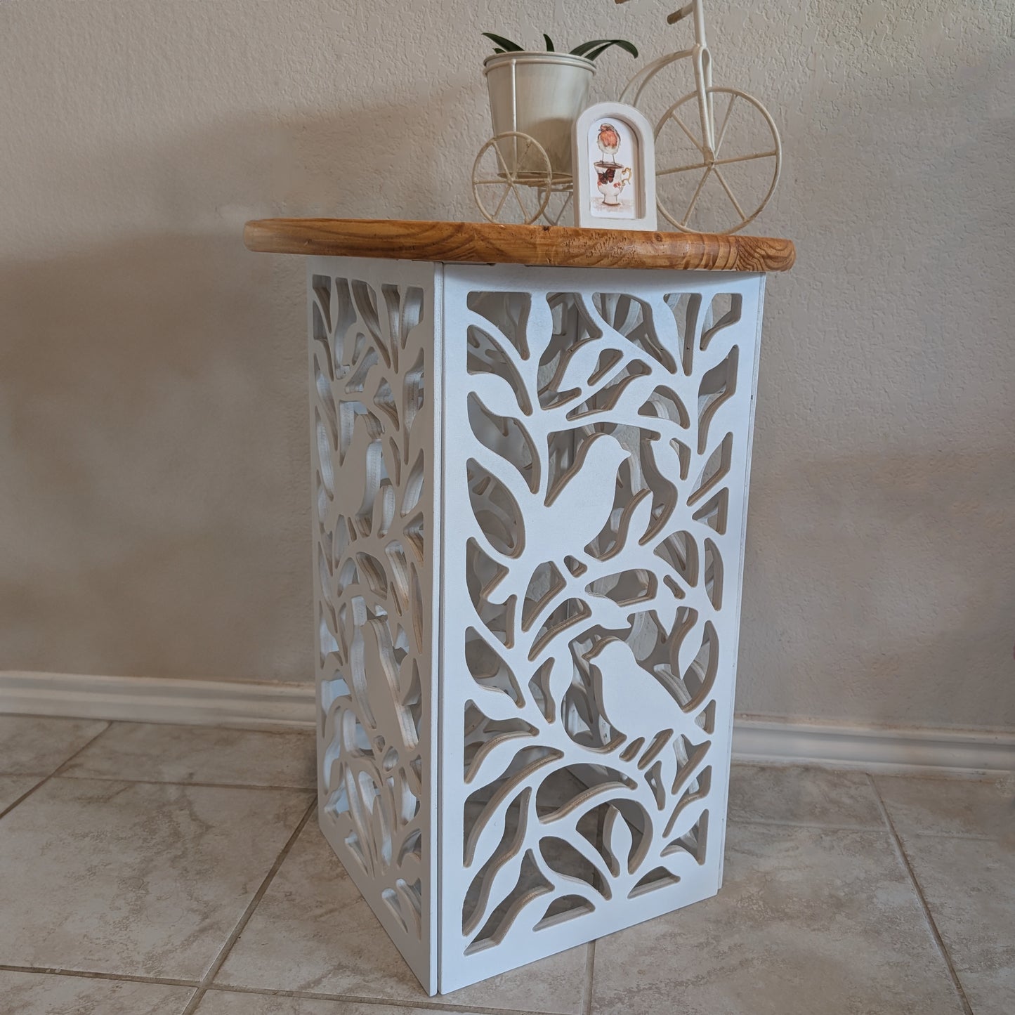 The Birdsong Table – Handmade Solid Wood End Table (Made in Texas)