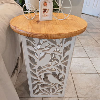 The Birdsong Table – Handmade Solid Wood End Table (Made in Texas)