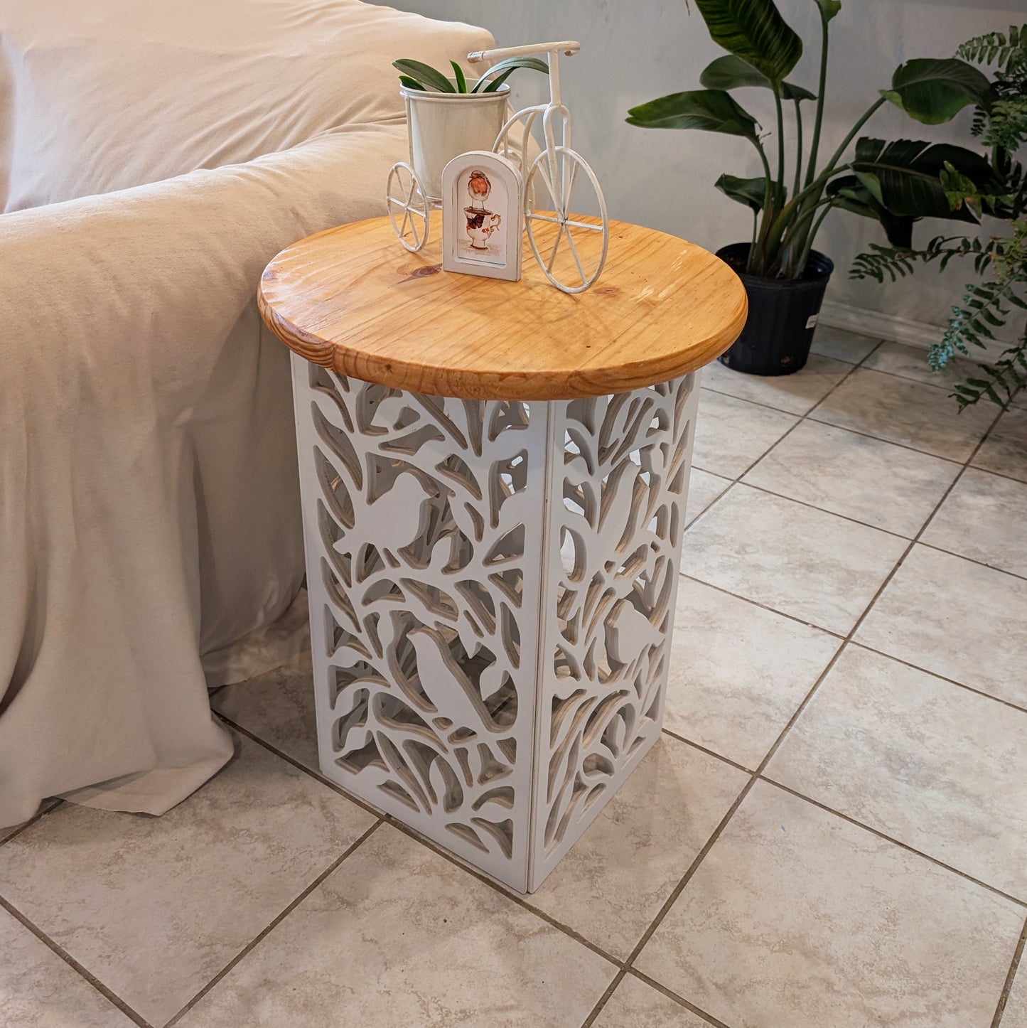 The Birdsong Table – Handmade Solid Wood End Table (Made in Texas)