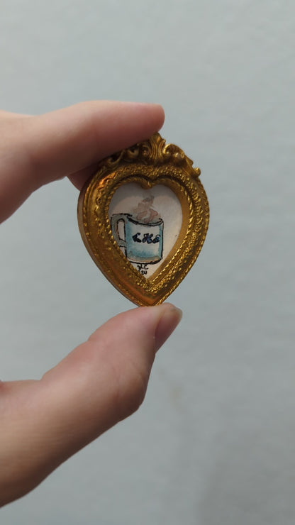 Miniature Coffee Painting - Original Watercolor Art