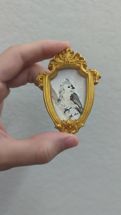 Mini Tufted Titmouse Painting - Tiny Original Watercolor Art