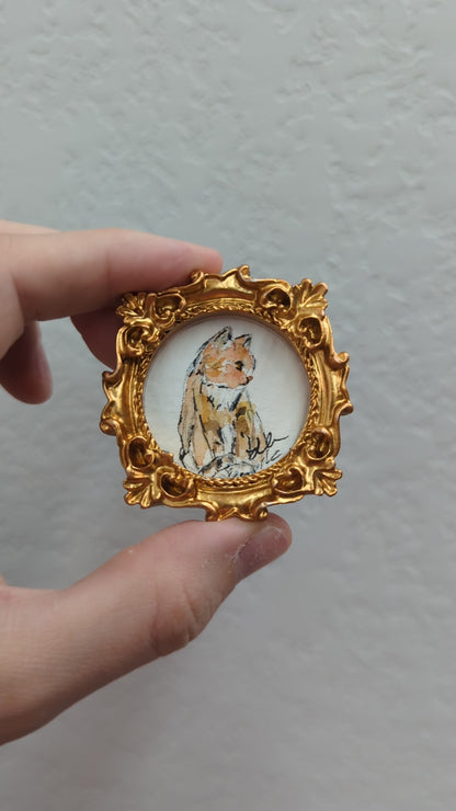 Mini Cat Painting - Tiny Original Watercolor Art
