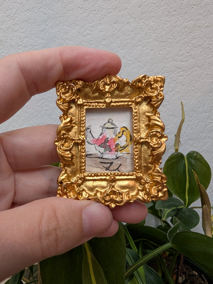 Mini Teapot Painting - Original Watercolor Art by Lora Cavallin