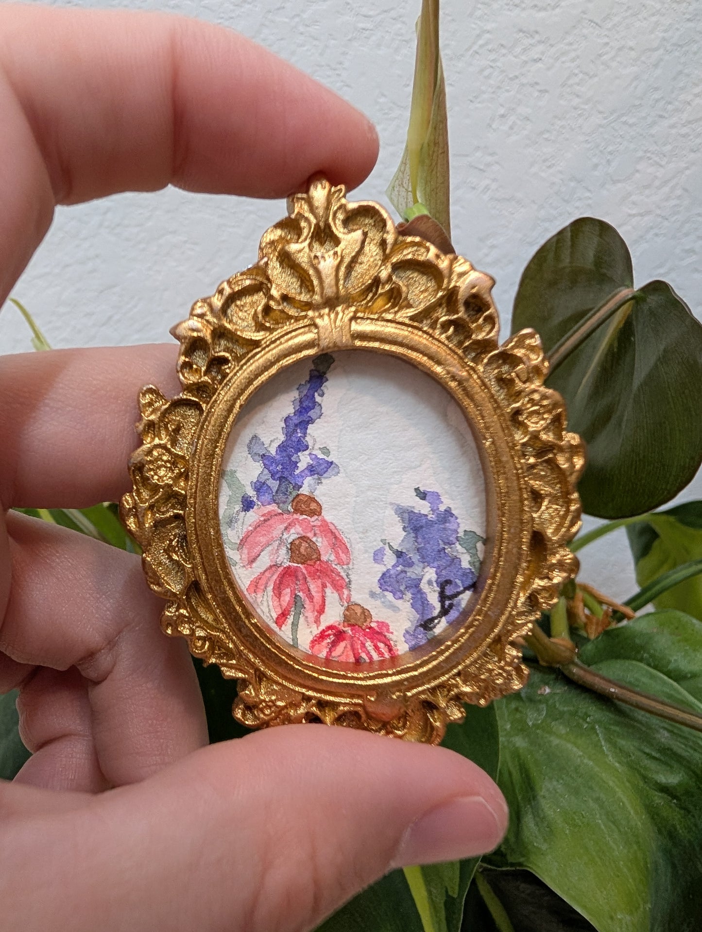 Mini Wildflower Painting - Original Watercolor Art by Lora Cavallin