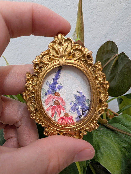 Mini Wildflower Painting - Original Watercolor Art by Lora Cavallin