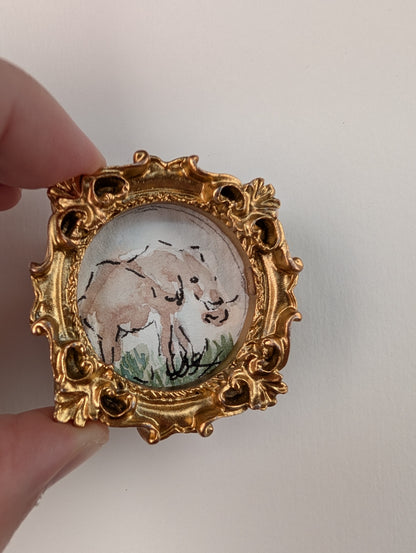 Mini Elephant Painting - Original Watercolor Art by Lora Cavallin