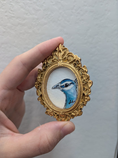 Peacock Art - Mini Watercolor Painting