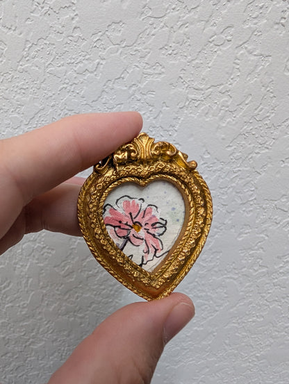 Mini Flower Painting - Original Watercolor Art by Lora Cavallin