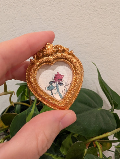 Mini Clover Flower Painting - Original Watercolor Art by Lora Cavallin