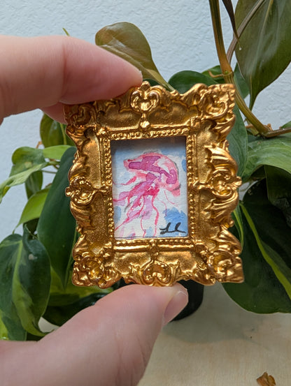 Mini Jellyfish Painting - Original Watercolor Art by Lora Cavallin
