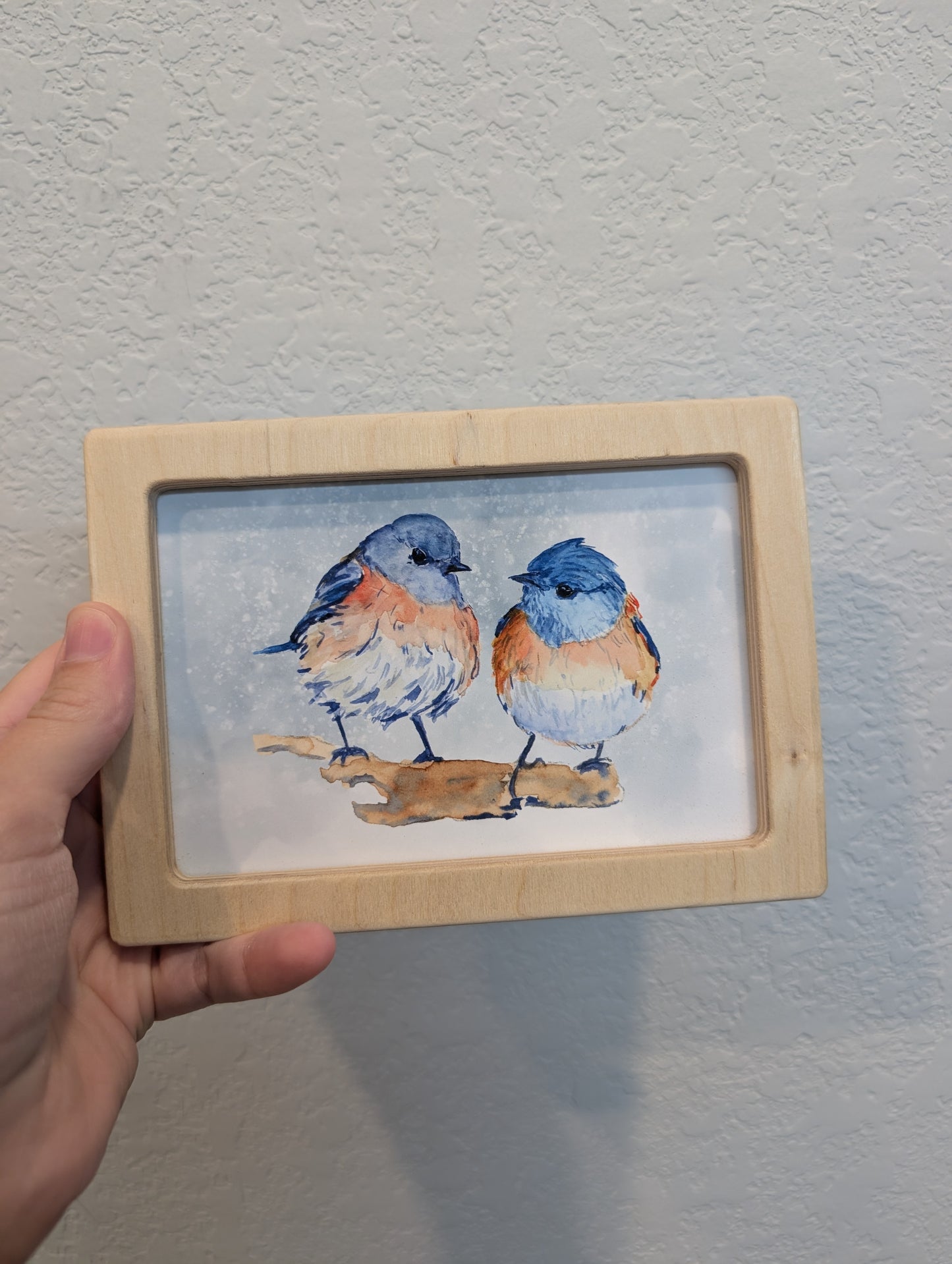 Bluebirds in Love Art Print - Solidframe Art by Lora Cavallin