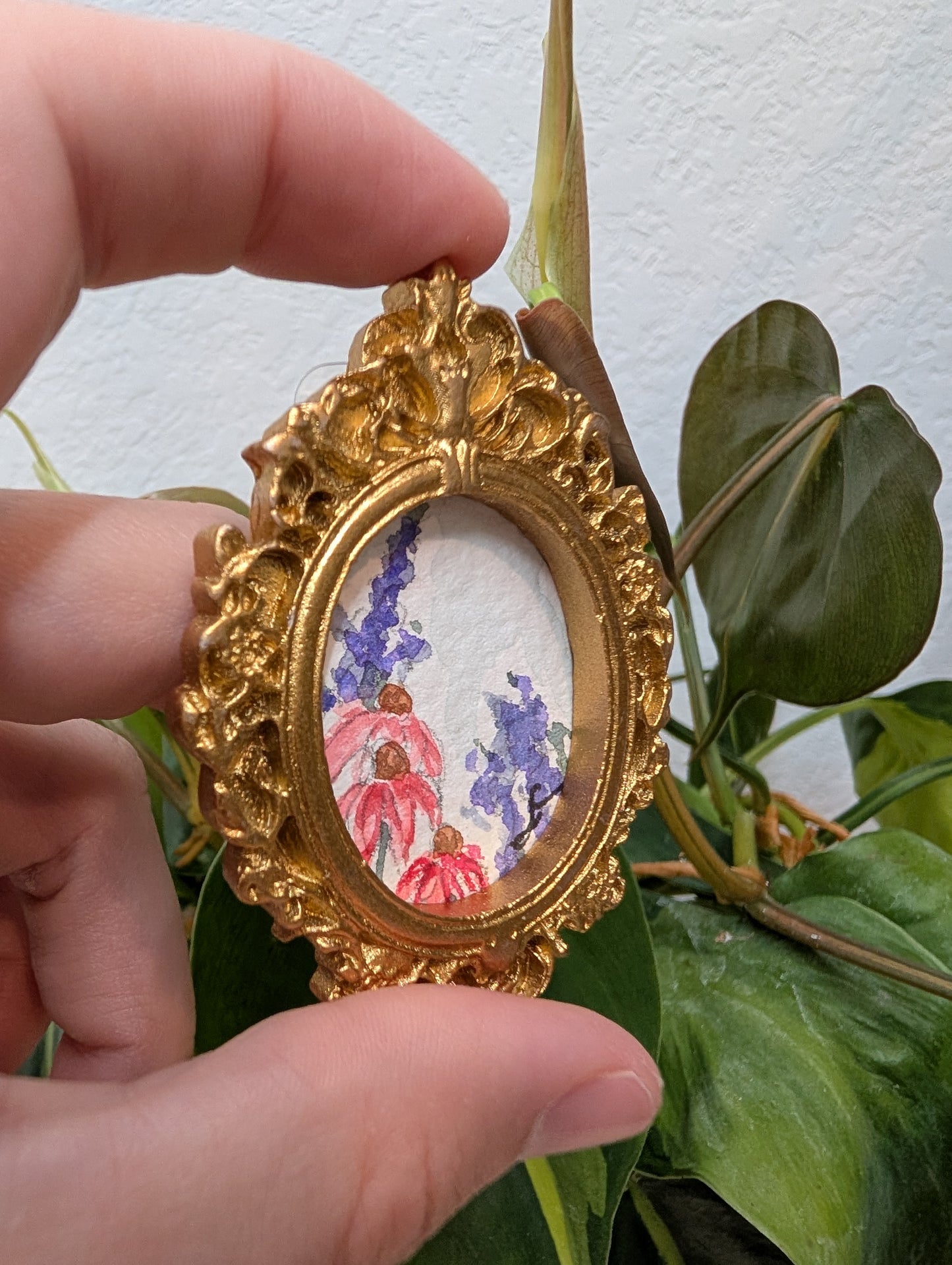Mini Wildflower Painting - Original Watercolor Art by Lora Cavallin
