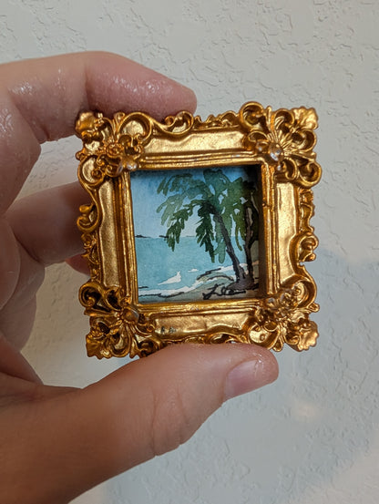 Mini Landscape Painting - Original Watercolor Art by Lora Cavallin