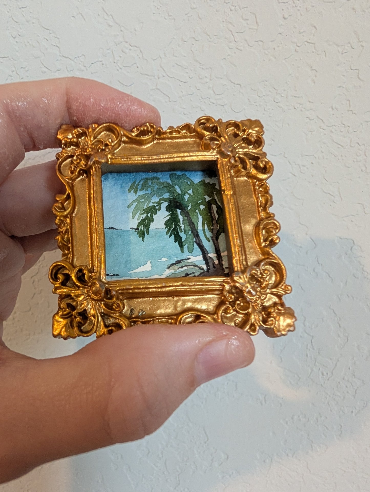 Mini Landscape Painting - Original Watercolor Art by Lora Cavallin