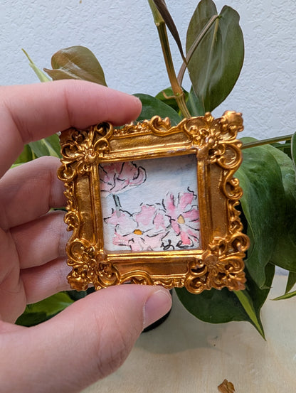 Mini Floral Painting - Original Watercolor Art by Lora Cavallin