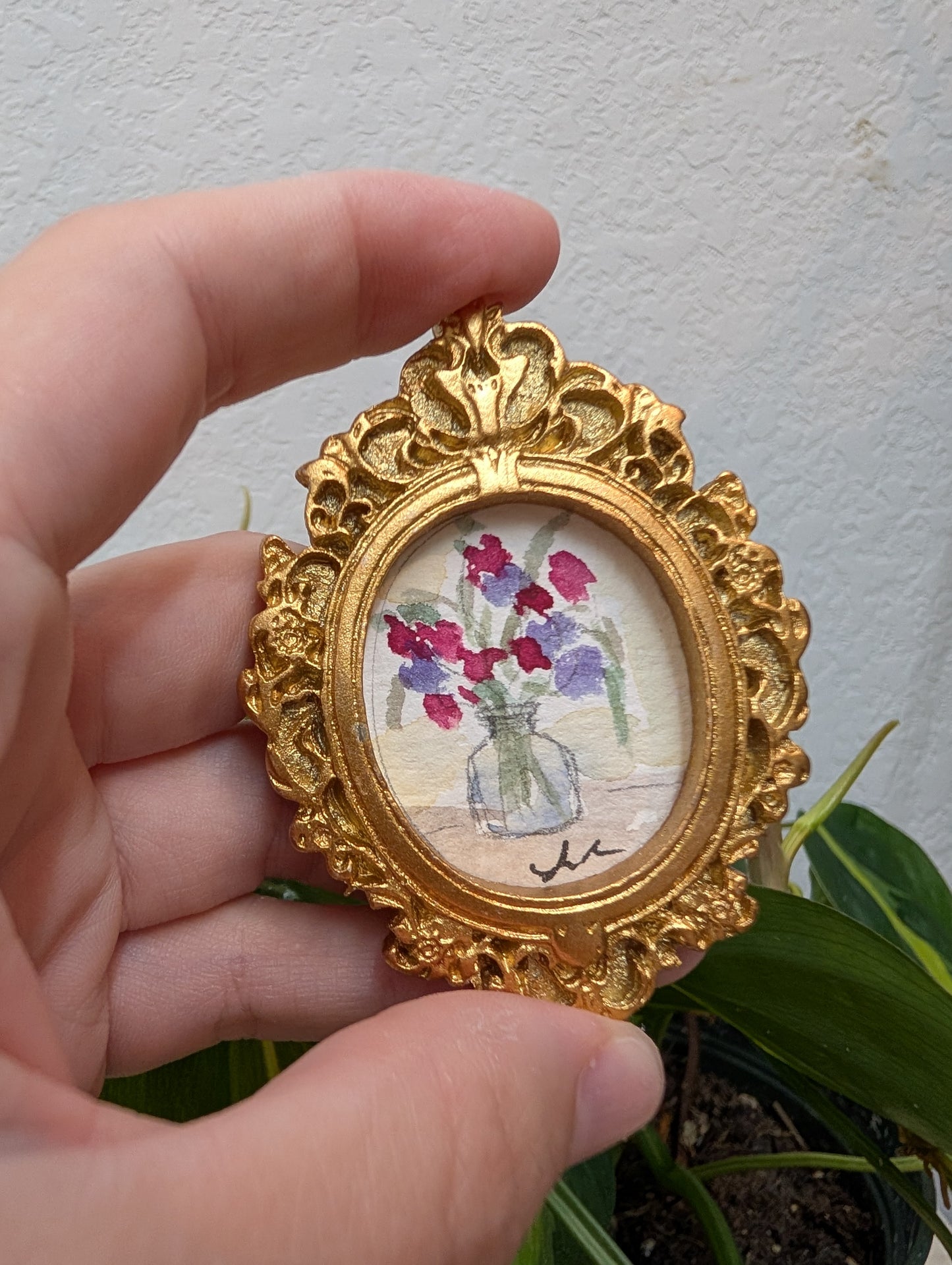 Mini Bouquet Painting - Original Watercolor Art by Lora Cavallin