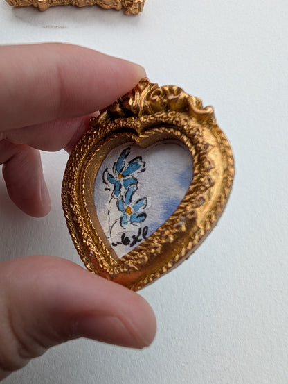 Mini Floral Painting - Original Watercolor Art by Lora Cavallin