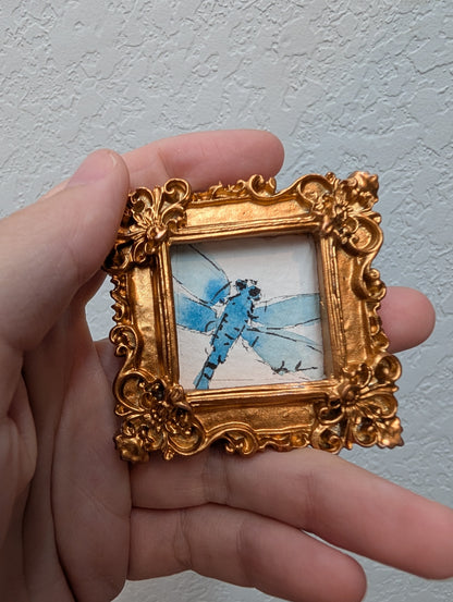 Mini Dragonfly Painting - Original Watercolor Art by Lora Cavallin