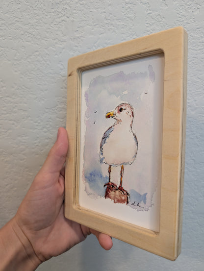 Seagull Art Print - Solidframe Art by Lora Cavallin