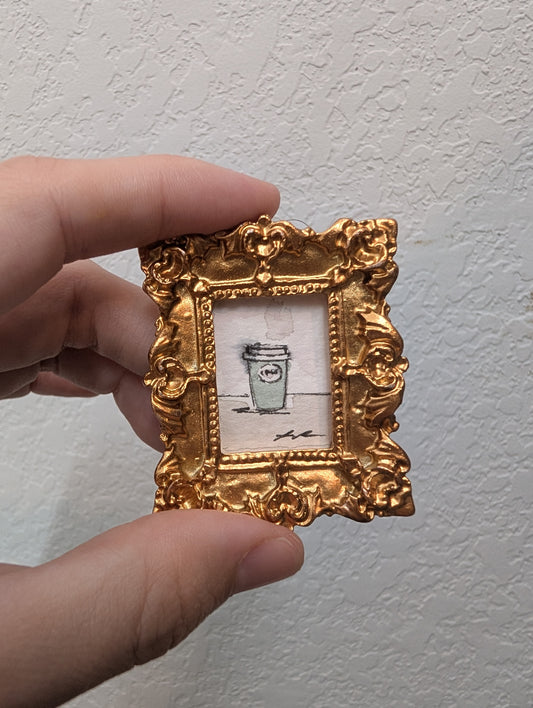 Mini Coffee Painting - Original Watercolor Art by Lora Cavallin