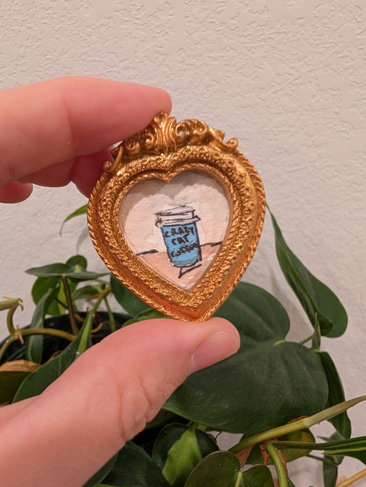 Mini Coffee Painting - Original Watercolor Art by Lora Cavallin