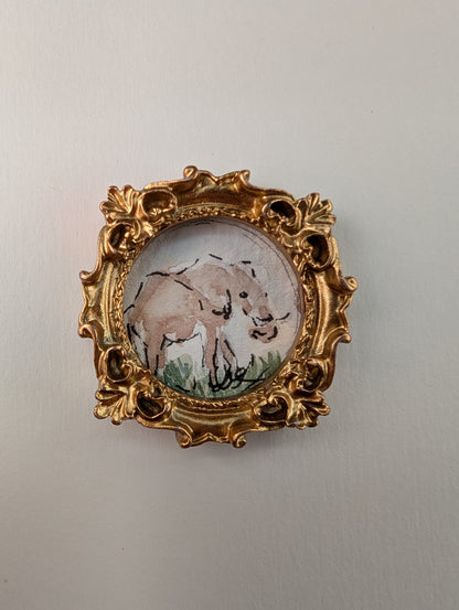 Mini Elephant Painting - Original Watercolor Art by Lora Cavallin