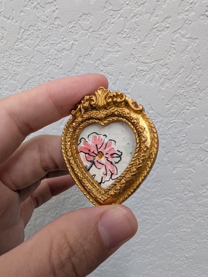 Mini Flower Painting - Original Watercolor Art by Lora Cavallin