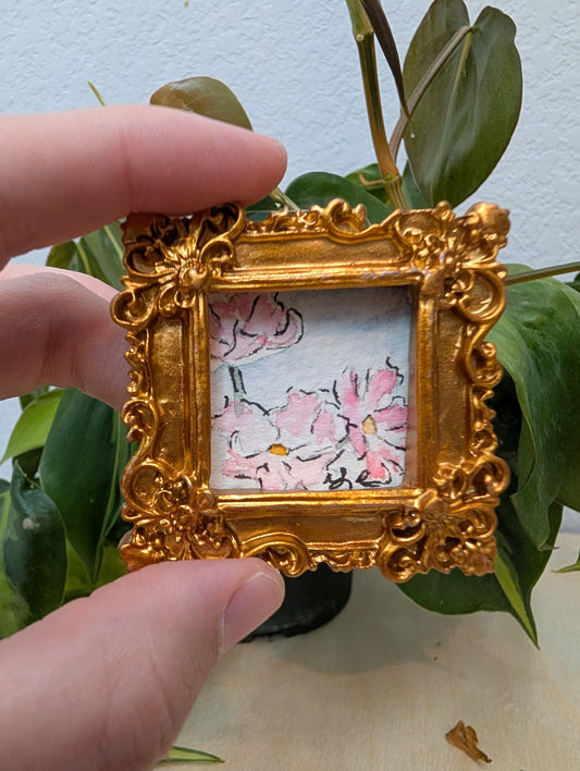 Mini Floral Painting - Original Watercolor Art by Lora Cavallin